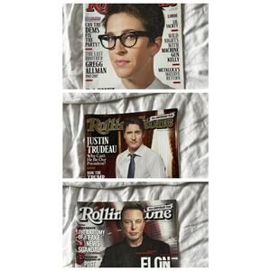Rolling Stone Magazines Lot Of 3: Musk, Maddow, Trudeau